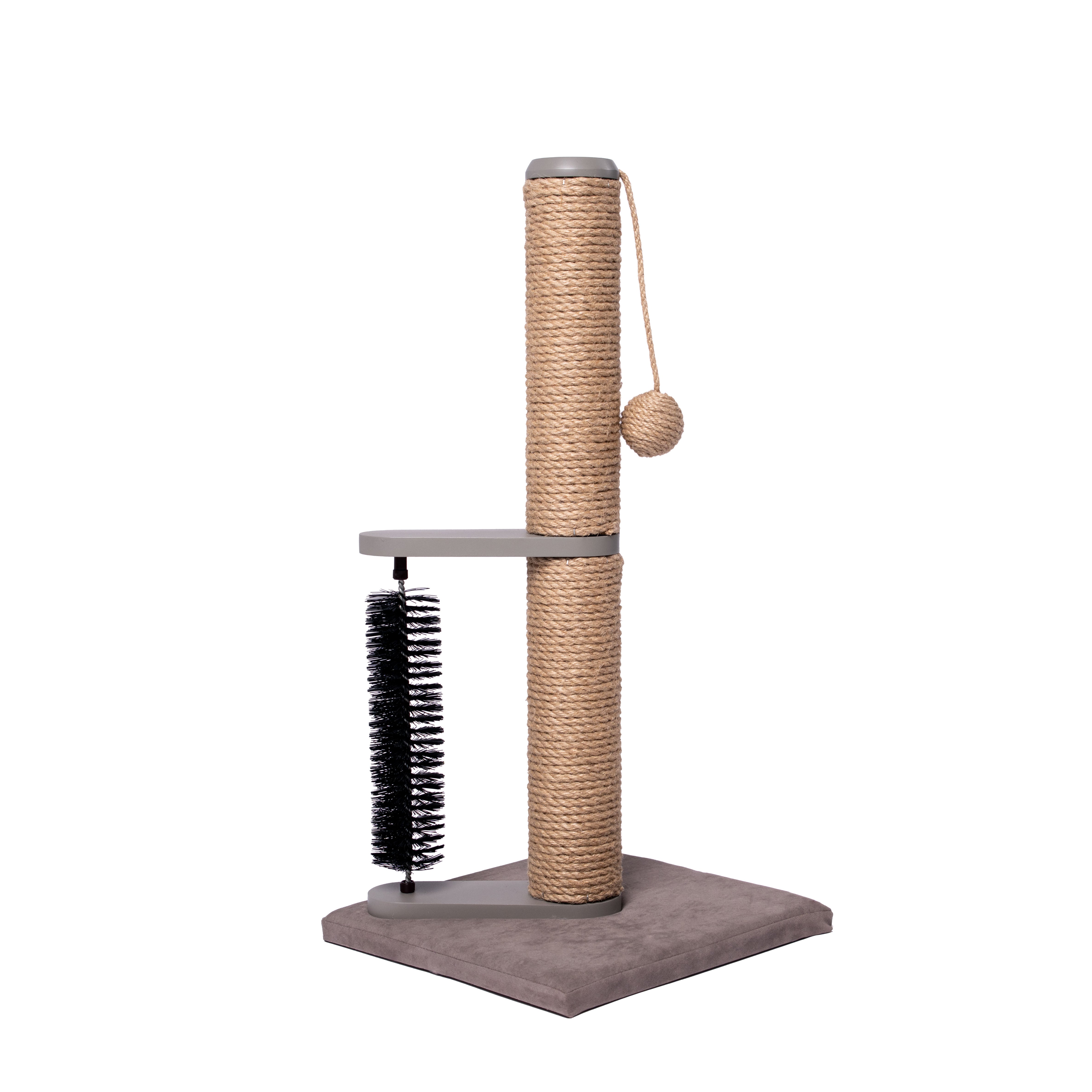 Cat Scratch Post with Grooming Brush & Ball 24