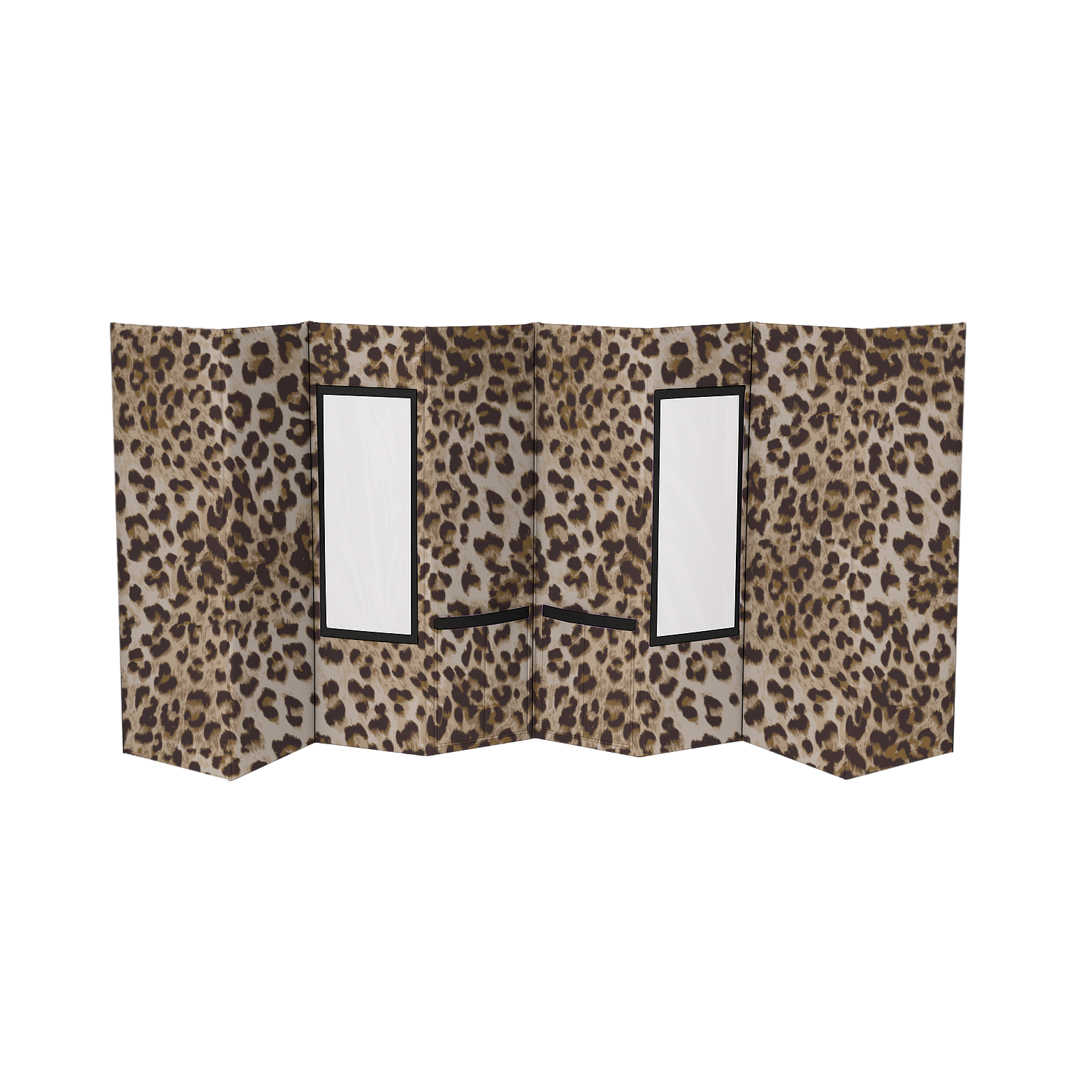 Wild Savannah Champion Pop-Up Kennel bundle with leopard print fabric and two clear windows.