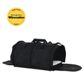 Black SturdiBag Pro 3.0 soft-sided pet carrier with open end, white pad, and top handle.