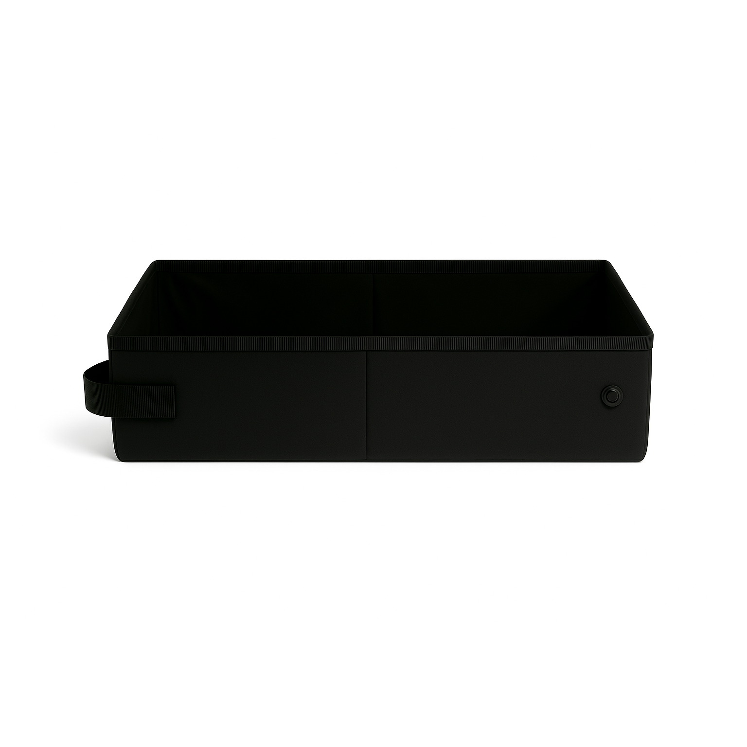 Black SturdiBox portable litter box, collapsible, with a snap closure and side handle.