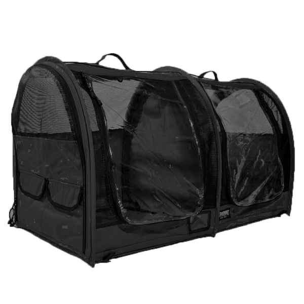 Double Show Shelter with Vinyl Doors - Black - Sturdi Products - 2